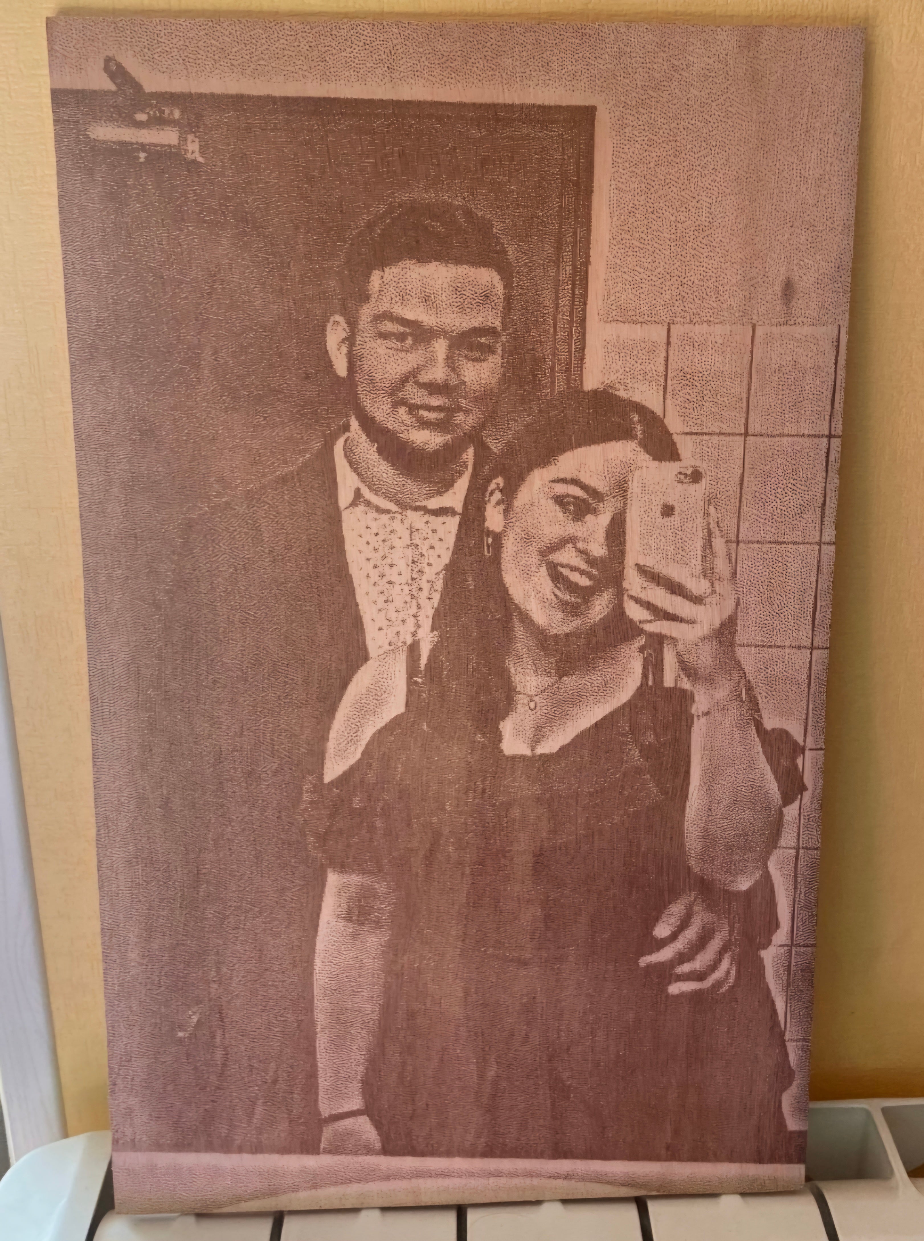 🪵 Plaque Photo Gravée sur Bois – Souvenir Unique et Intemporel